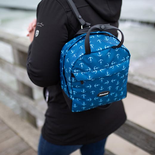 haberland lenkertasche rucksack Haberland Rucksack-Lenkertasche Bella blau-weiß Fahrrad-Rucksäcke – Bag-Center